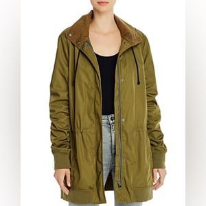 MONROW‎ Army Green Ruched-Sleeve Parka Size XS